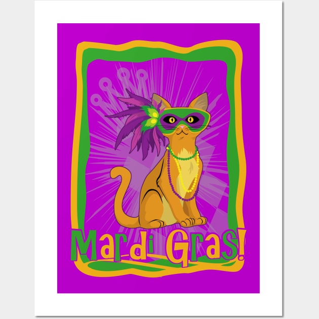 Mardi Gras Cat Wall Art by SakuraDragon